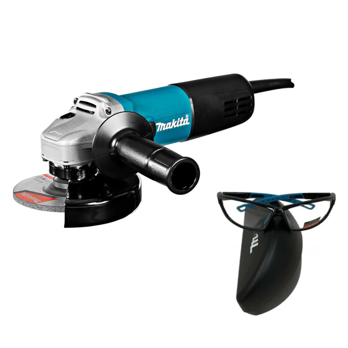 Машина шлифовальная угловая Makita 9558HNR + очки защитные Makita PGW-180110/CLEAR — Фото 1